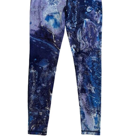 Sweaty All Day 7/8 Workout Leggings Blue Marlin Moon Print Galaxy Swirl Size S - Picture 8 of 12